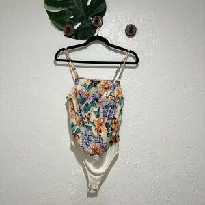 Express Pleated Faux Wrap Cami Body Suit - Small